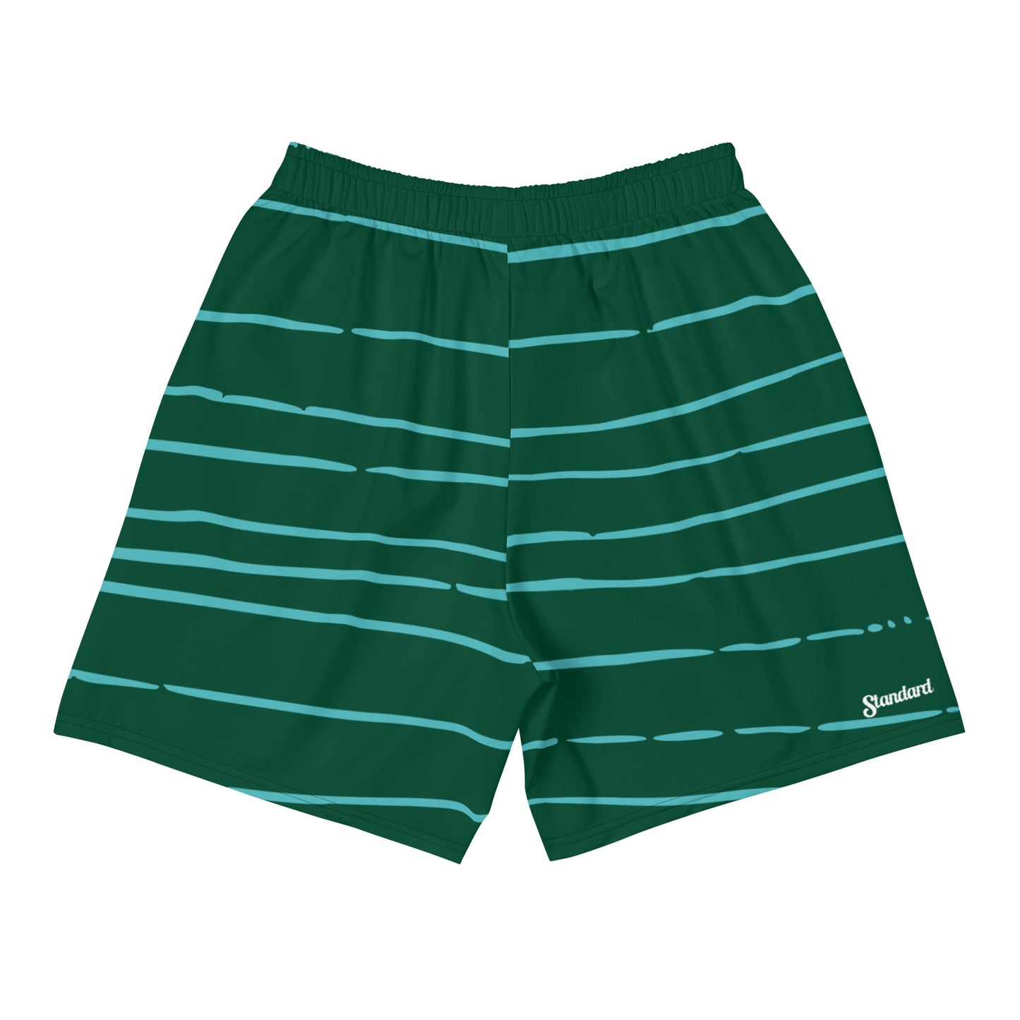 Momentum Athletic Shorts - Green with Stripes