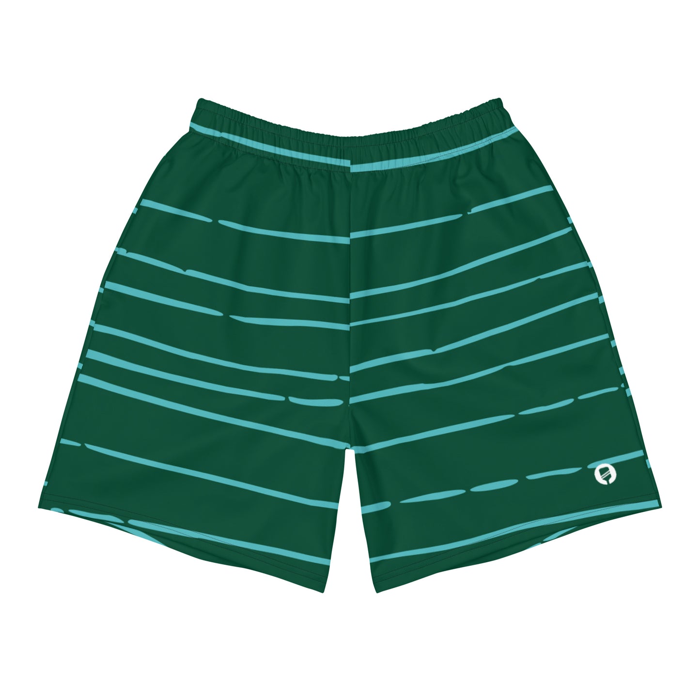Momentum Athletic Shorts - Green with Stripes